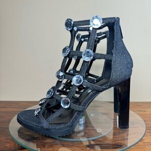 Karl Lagerfeld Paris Beatriz Crystal Cage Sandal